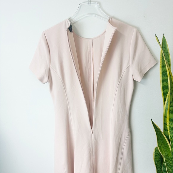 Theory Modern Seamed Shift Dress in Crepe Size 6 Light Pink - Picture 9 of 13